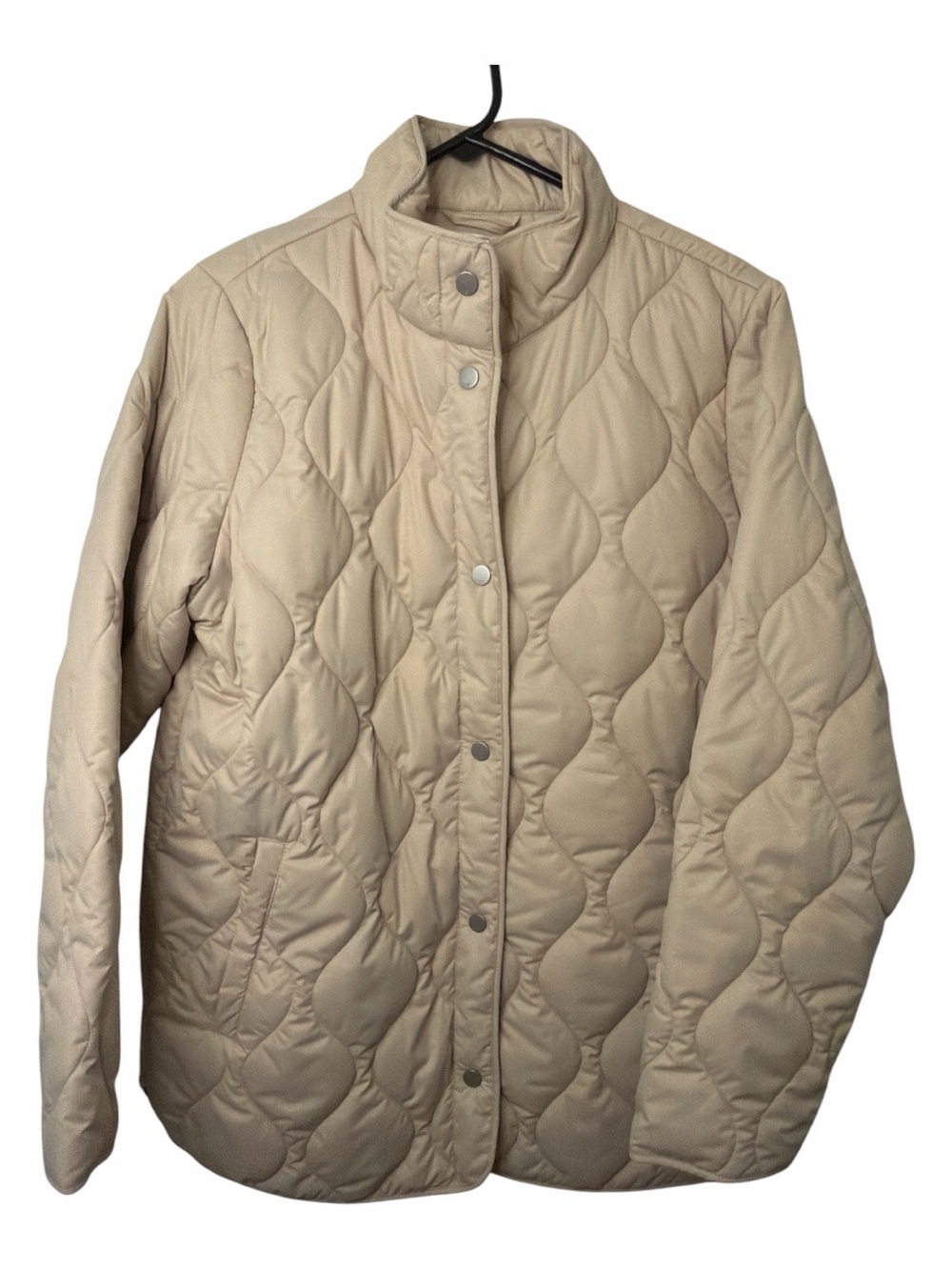 NWT 32 Degrees Women's Quilted Coat Snap Jacket in Tan NEW